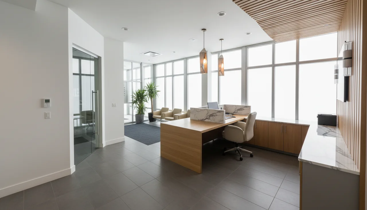 The bright, modern reception area at an All Insurance Ltd office