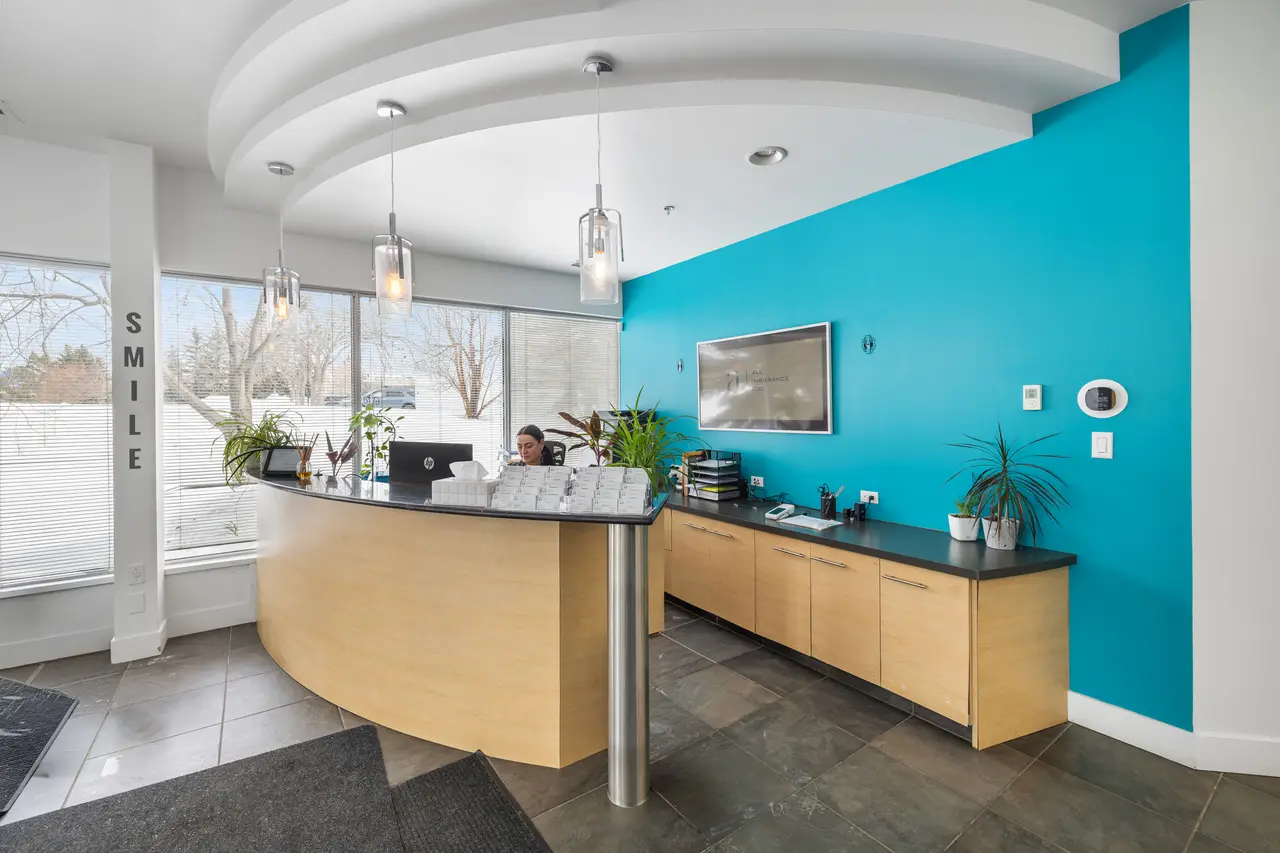 The reception desk at All Insurance Ltd's Edmonton office